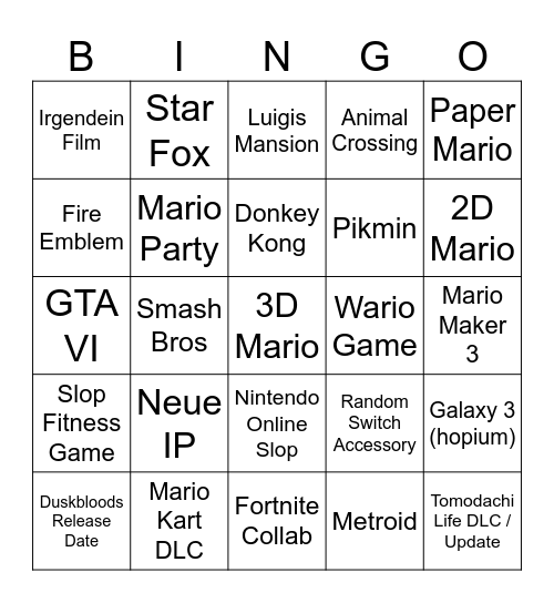 Direct Bingo Card