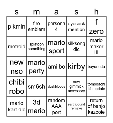 ninten direct Bingo Card