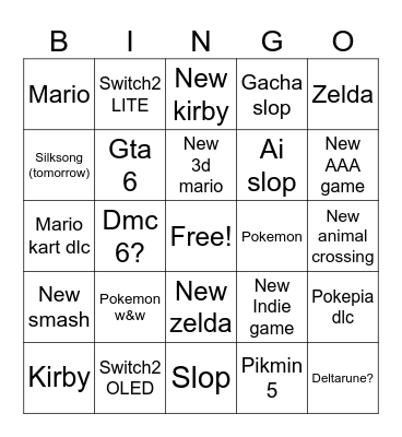 September nintendo direct bingo! Bingo Card