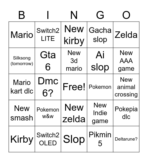 September nintendo direct bingo! Bingo Card