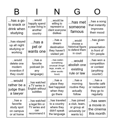 Find someone who... Bingo Card