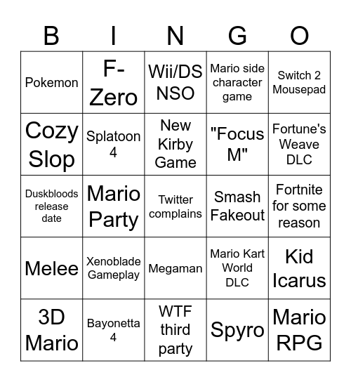 Direct Bingo Card