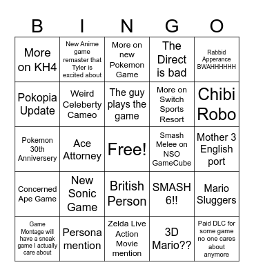 Direct Bingo 9/9/2026 Bingo Card