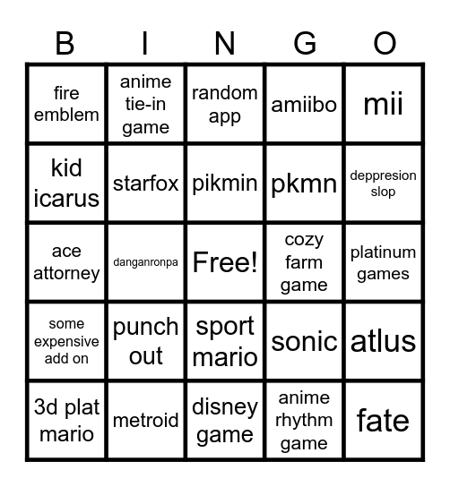 direct Bingo Card