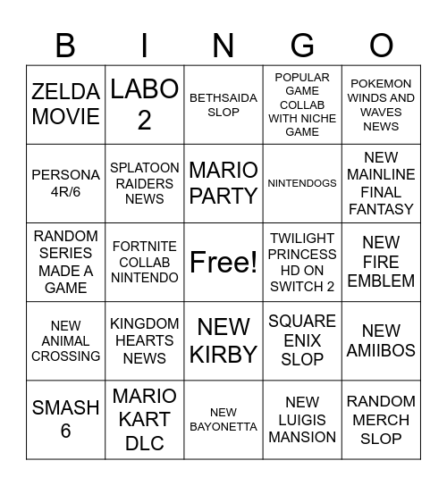 Direct 9.9.2026 Bingo Card