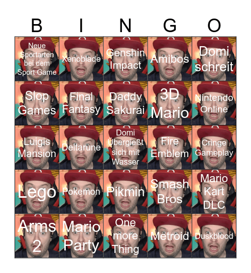Nintendo Direct Bingo Card