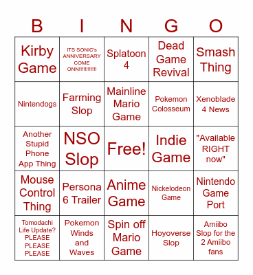 They Ninten on my Do Till I Direct Bingo Card