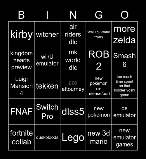 direct 2026 Bingo Card