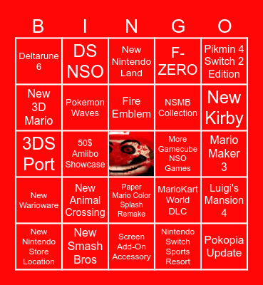 Nintendo Direct Bingo Card