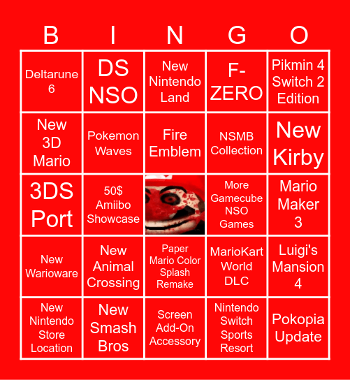 Nintendo Direct Bingo Card