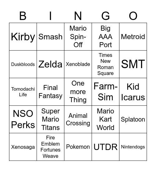 Direct Bingo Card