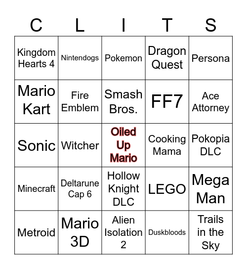 Nintendo Direct 09/09/26 Bingo Card