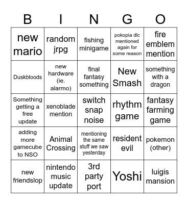 Direct Bingo Card