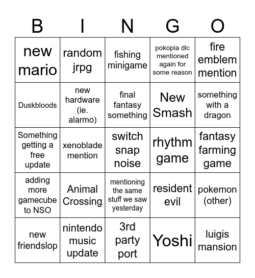 Direct Bingo Card