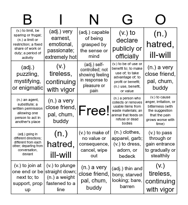 Danika Pierre 8J Bingo Card