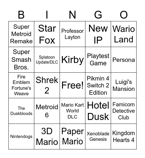 Bingo Card Bingo Card