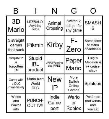 9/9/26 Direct Bingo Card