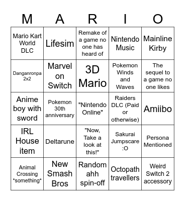 Direct Bingo - Sep 2026 Bingo Card