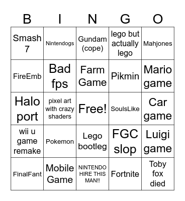 direct Bingo Card