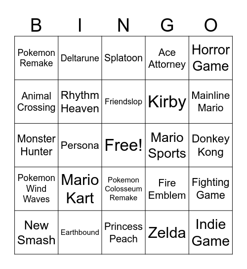 Direct Bingo Card