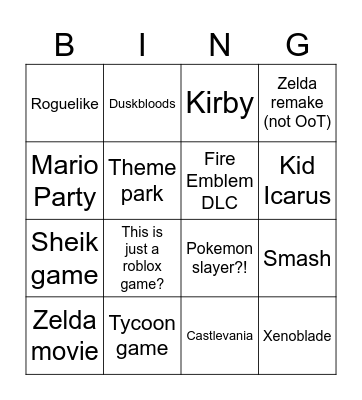 Smash??? Bingo Card