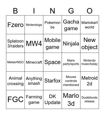 Direct Bingo Card