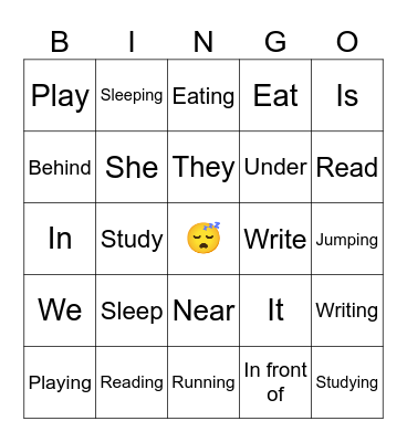 Vocabulary Bingo Card