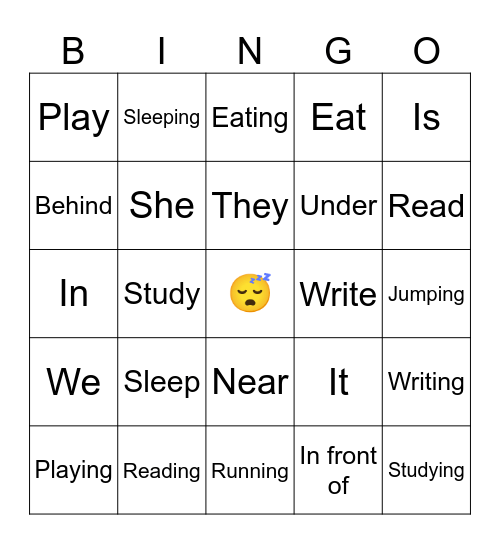Vocabulary Bingo Card