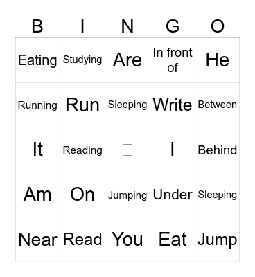 Vocabulary Bingo Card