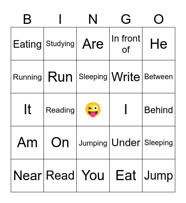 Vocabulary Bingo Card