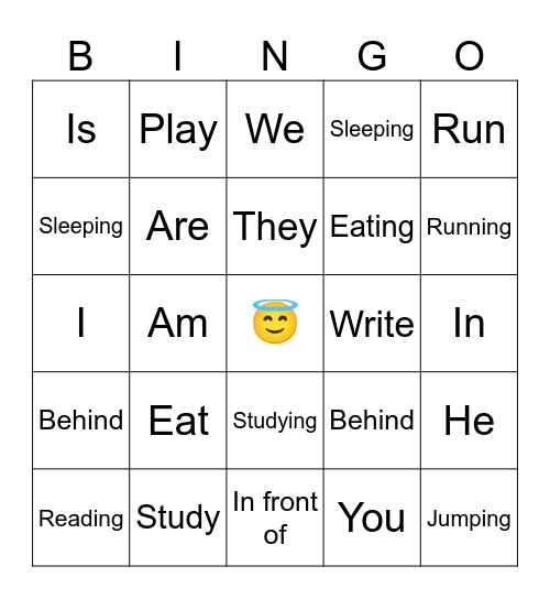 Vocabulary Bingo Card