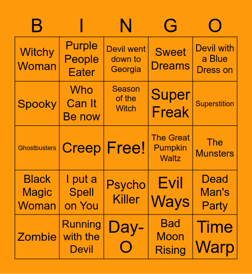 Halloween Bingo Card