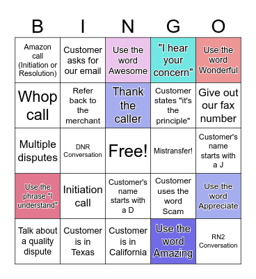 BAR Bingo Card