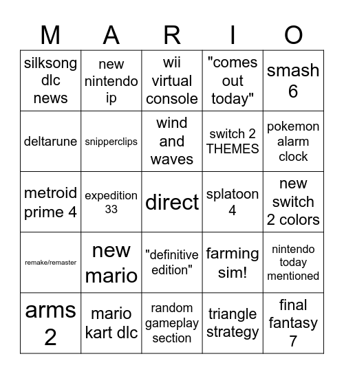 bingo board of hopes and dreams Bingo Card