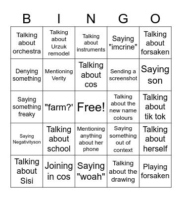 Naty Bingo Card