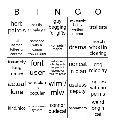 WCUE bingo Card