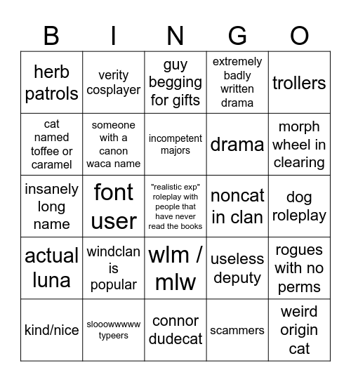 WCUE bingo Card