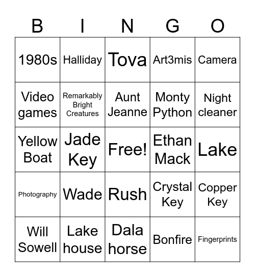 September Book Club Bingo Card
