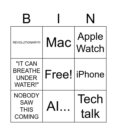 Woo apple! Bingo Card