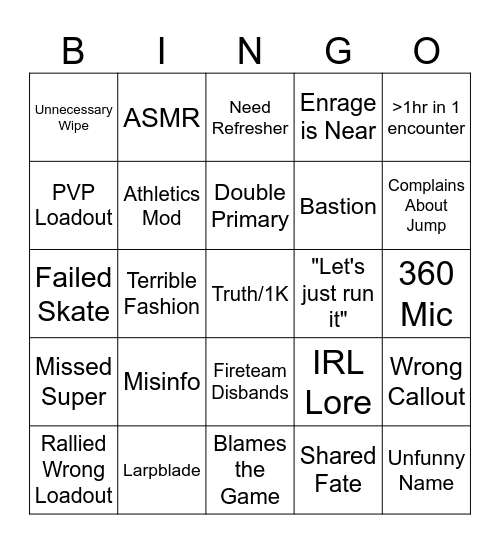 LFG BINGO Card