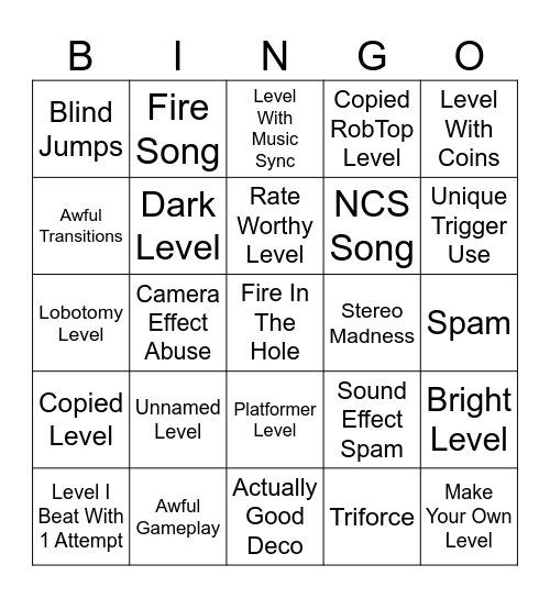 GD Bingo Card