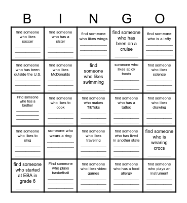 EBA Bingo Card