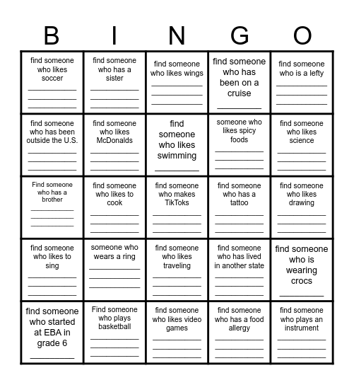 EBA Bingo Card