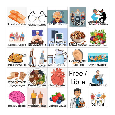 Brain Health / Salud Cerebral Bingo Card
