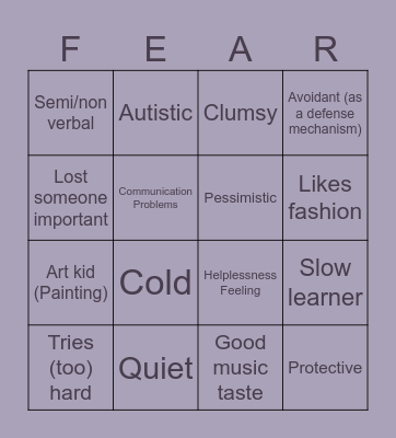 Hester kinnie bingo Card