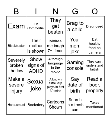 Bingo prediction(dumb and dumber) Bingo Card