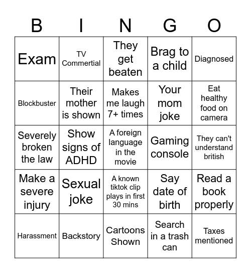 Bingo prediction(dumb and dumber) Bingo Card