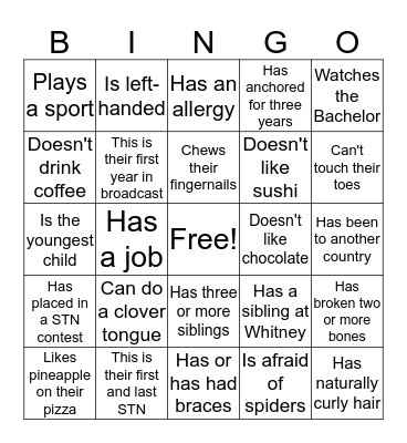 Find Someone Who...  Bingo Card
