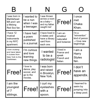 HUMAN BINGO: DETECTIVE EDITION Bingo Card