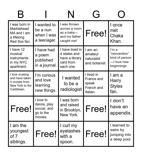 HUMAN BINGO: DETECTIVE EDITION Bingo Card